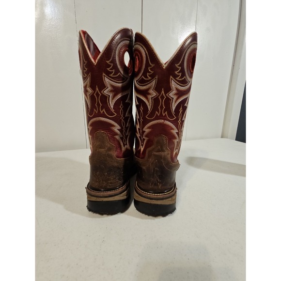 R. Watson Hazel Bay Square Toe Boots Men\'s 9.5D Boots RW1002-Red/Brown main image 4